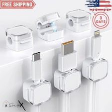 Latest Design Magnetic Cable Clips – Strong Adhesive, Clear white, 6pcs picture