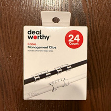 Deal Worthy Clear Adhesive Cable Clip(s), Plastic Cable Management, 24 Pack picture