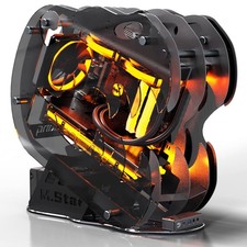 MegaPC Upgraded Open-Frame Mid-Tower Micro-ATX/Mini-ITX Gaming PC Case, Tempered picture