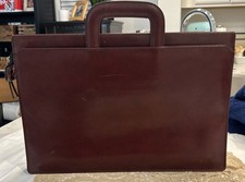 Classic 1980 Error Slimline Portfolio Briefcase Deep Burgundy Minimalist Design picture