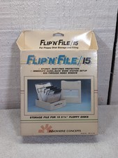 NOS Flip N File 15 Floppy Storage Case Box 5.25
