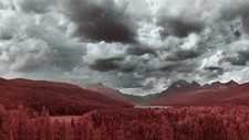 Landscape nature overcast clouds sky trees Custom Gaming Mat Desk picture