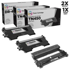 LD Compatible Brother Set of 3 Pack: 2 Black TN450 Cartridges / 1 DR420 Drum picture