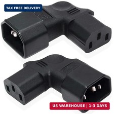 IEC C14 to C13 Power Adapter, Left Angle/Right Angle IEC 320 C14 Male to IEC 320 picture