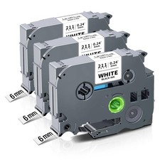 Compatible Label Tape for Brother TZe-211 Tze Black on White 3x picture