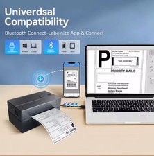 Bluetooth Thermal Label Printer 4x6 Shipping Label Maker No Ink USB High Speed picture
