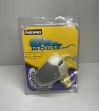Fellowes VINTAGE Gel Mouse with PS/2 to USB Adapter White/Gray Used *1999 picture