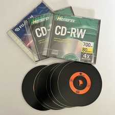 Memorex CD-RW Rewritable New (3 CDs) & eWorks Open Package (6 Black CDs) Bundle picture
