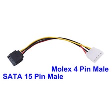 10x IDE Molex 4 PIN Male to Serial ATA SATA 15 Pin Male Power HDD Adapter Cable picture