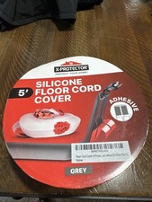 X-PROTECTOR Floor Cord Cover 5ft Cord Protector Self-Adhesive Black Cables NEW picture