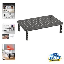 Stylish Desk Organizer: 3-Level Adjustable Laptop & Monitor Stand for Comfort picture