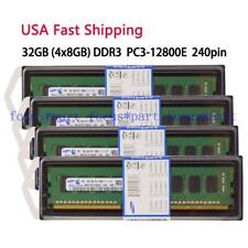 Samsung 32GB 4x8GB ECC UDIMM PC3-12800E DDR3-1600MHz 1.5V Ram for Workstation US picture