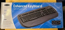 Belkin F8E885-BLK Enhanced Keyboard USB PS/2 NOS New Open Box Vintage PC picture