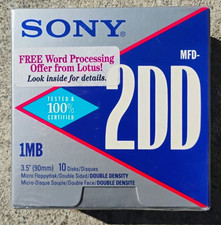 MFD-2DD A Micro Floppy Disks w/ 1MB; x 10 Disks; SONY - NEW/Complete in Box picture