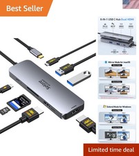 Selore USB C Docking Station: 8-in-1 Dual HDMI Adapter for High-Speed Charging picture