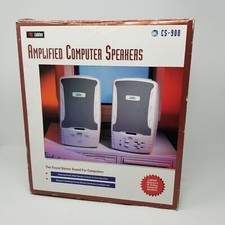 Vintage Labtec CS-900 Computer Speakers In Box w/ All Cables See Pics picture