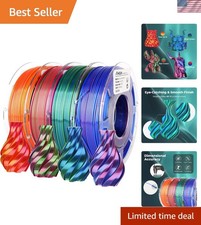 Elevate 3D Printing with Vibrant 4 Pack Silk PLA Dual Color Filament 1.75mm picture