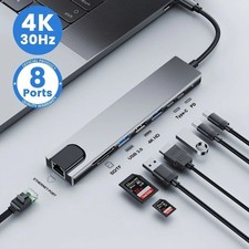 USB C Hub 8In1 7in2 7in1 Type C 3.1 To 4K HDMI Adapter with RJ45 SD/TF Card Read picture