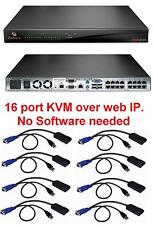 Avocent DSR2020 16 port KVM IP  Switch + 8 x DSRIQ-USB cable modules picture