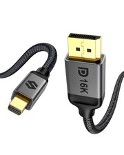 3.3FT 16K Mini DisplayPort To DisplayPort 2.1 Cable 16K@60Hz 8K@120Hz HDR picture