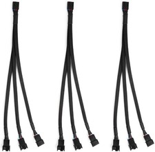 3 Pack Computer PC PWM Fan Splitter Cable 1 to 3 (4 Pin+3 Pin) picture