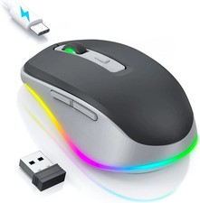 PEIOUS Wireless Mouse Jiggler - LED Mice with Build-in Grey picture