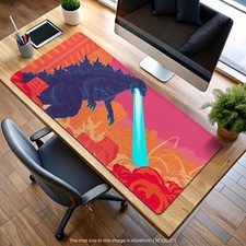 Godzilla Atomic Breath Mouse Pad, Gaming Desk Mat with Kaiju City Design picture