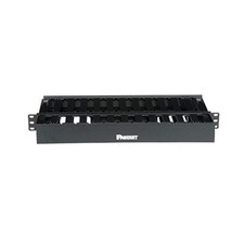 Hinged Ducted Horizontal Cable Management Panel, Double-Sided Duct, 1U picture