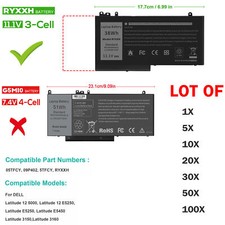 ✅LOT 100X RYXXH VVXTW Battery For Dell Latitude E5250 E5450 3150 3160 38Wh 3Cell picture
