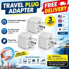 3 PCS Universal Travel Adapter AU Plug US EU UK Japan Italy Swiss 10A 250V 3 Pin picture