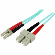 StarTech 3m 10ft LC/UPC to SC/UPC OM3 Multimode Fiber Optic Cable Full Duplex picture