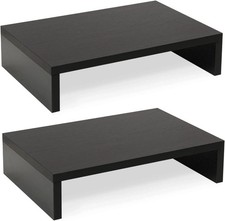 TEAMIX Wood Monitor Stand Riser-2 Pack, 2 Tier Adjustable Monitor Stand Dual Mon picture