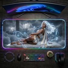 Storm Marvel Mouse Pad, LED RGB Desk Mat, Gift for Gamer, X-Men Room Decor picture