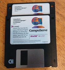 1995 COMPUSERVE WinCIM 2.0.1 Install 3.5 Floppy Disks 2 Vintage  picture