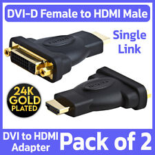 2 Pack HDMI Male to DVI-D 24+1 Pin Female Adapter HDTV Monitor Display Converter picture