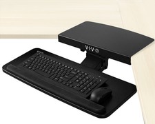 VIVO Black Corner Desk Keyboard & Mouse Platform Tray for L-shaped Workstation picture