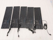 LOT OF 5 Dell KB216-BK USB Wired Computer Slim Keyboard 06NDTV 0N6R8G KB216t/p/d picture