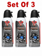 Dust-Off Compressed Air Duster Electronics Cleaner Keyboard PC Spray Set of 3 picture