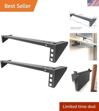 Durable 1U Foldable Wall Mount Rack - Includes All Hardware, Black Steel picture