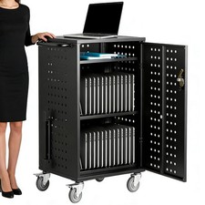 Mobile Laptop Charging Cart with Lock & Key-Cart Up To 15.6
