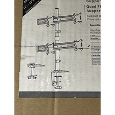Quad Monitor Desk Mount Adjustable Clamp Stand Heavy Duty 4 Screens up to 23