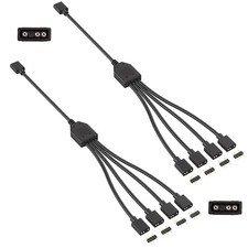 2 Pack 3Pin 5V ARGB Extension Cable Set with 8 Male Pins, 1-To-4 Addressable RGB picture