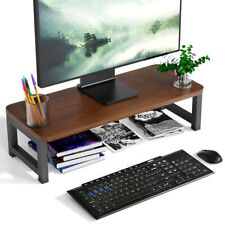 Monitor Stand Riser, Wood Organizer Stand for PC Laptop Printer Computer iMac picture