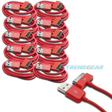 10 PCS USB SYNC DATA POWER CHARGER CABLE NEW IPAD IPHONE IPOD CLASSIC TOUCH RED picture