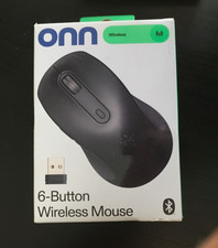 onn Wireless Bluetooth 6-Button Optical Mouse, Adjustable DPI, Black Open Box picture
