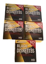 5 Vtg Boxes NOS 2003 Memorex Black Diskettes 3.5