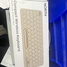 NORTH Compact Wireless Keyboard Round Low-Profile Keys White English QWERTY picture