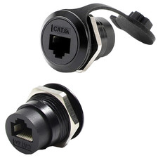 2Pack RJ45 Shielded Panel Mount Coupler, Ethernet LAN Pass through Connector, C picture