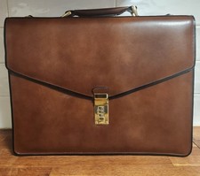 New MCKLEIN Genuine Leather Brown Briefcase Expandable Attache Case  picture