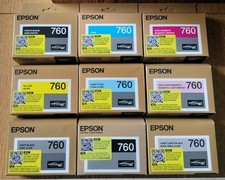 2026 Lot Of 9 New Epson 760 Ink Cartridge Sure Color P600 Inks picture